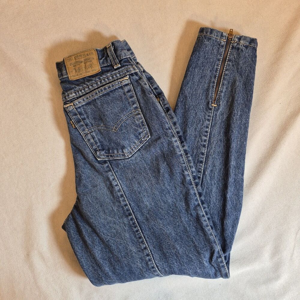 Vintage Levis 908 Mom Jeans Womens Junior Sz 9 Ankle Zipper High Rise 90s USA